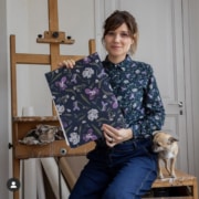 Pintura floral per la marca de roba Yerse realitzada per Joana Santamans.