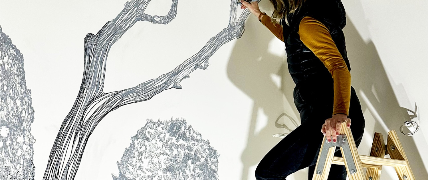 Paisatge mural Las Heras restaurant at Palau Fugit Boutique Hotel by Joana Santamans