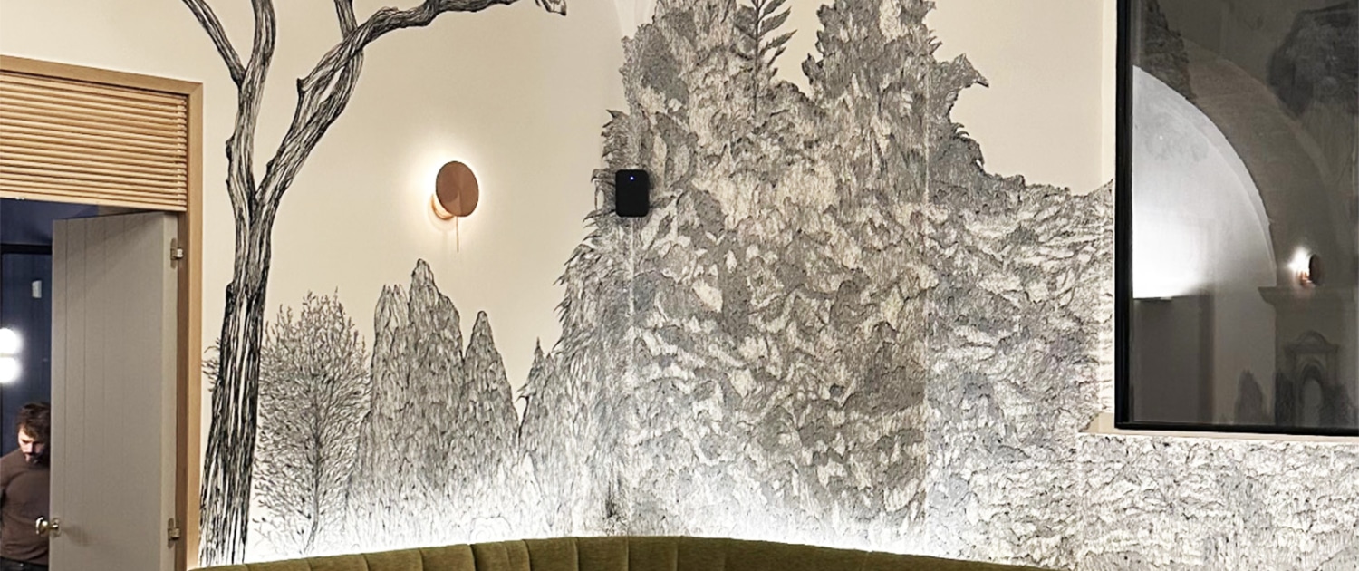 Paisatge mural Las Heras restaurant at Palau Fugit Boutique Hotel by Joana Santamans