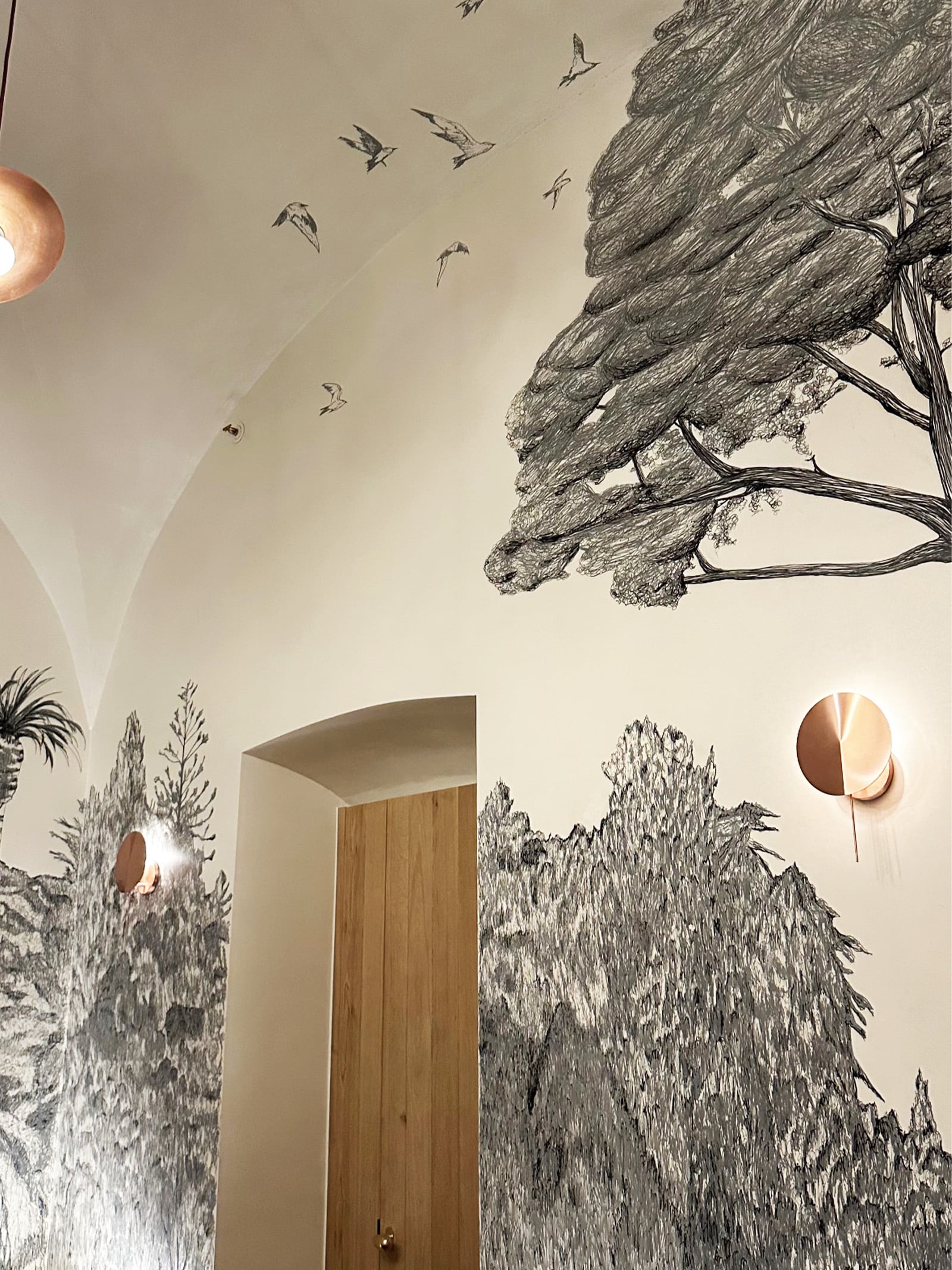 Paisatge mural Las Heras restaurant at Palau Fugit Boutique Hotel by Joana Santamans