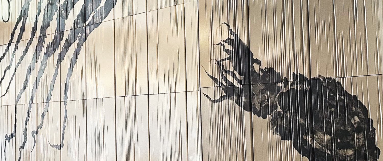 Mural Kintsugui restaurant at Hotel Ohla Eixample Barcelona by Joana Santamans